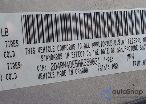 2010 Dodge Grand Caravan Se z USA, uszkodzony, nr VIN 2D4RN4DE5AR350031